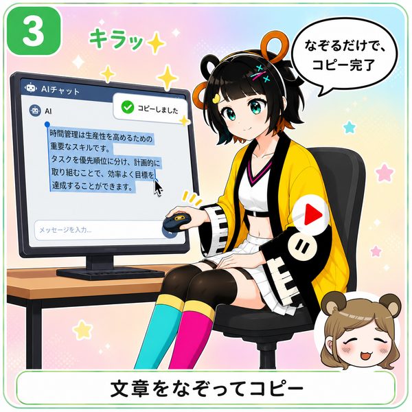文章をなぞってコピー