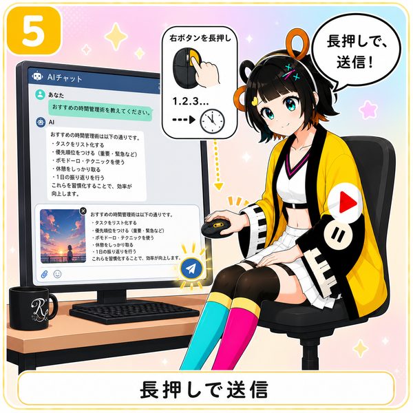 長押しで送信